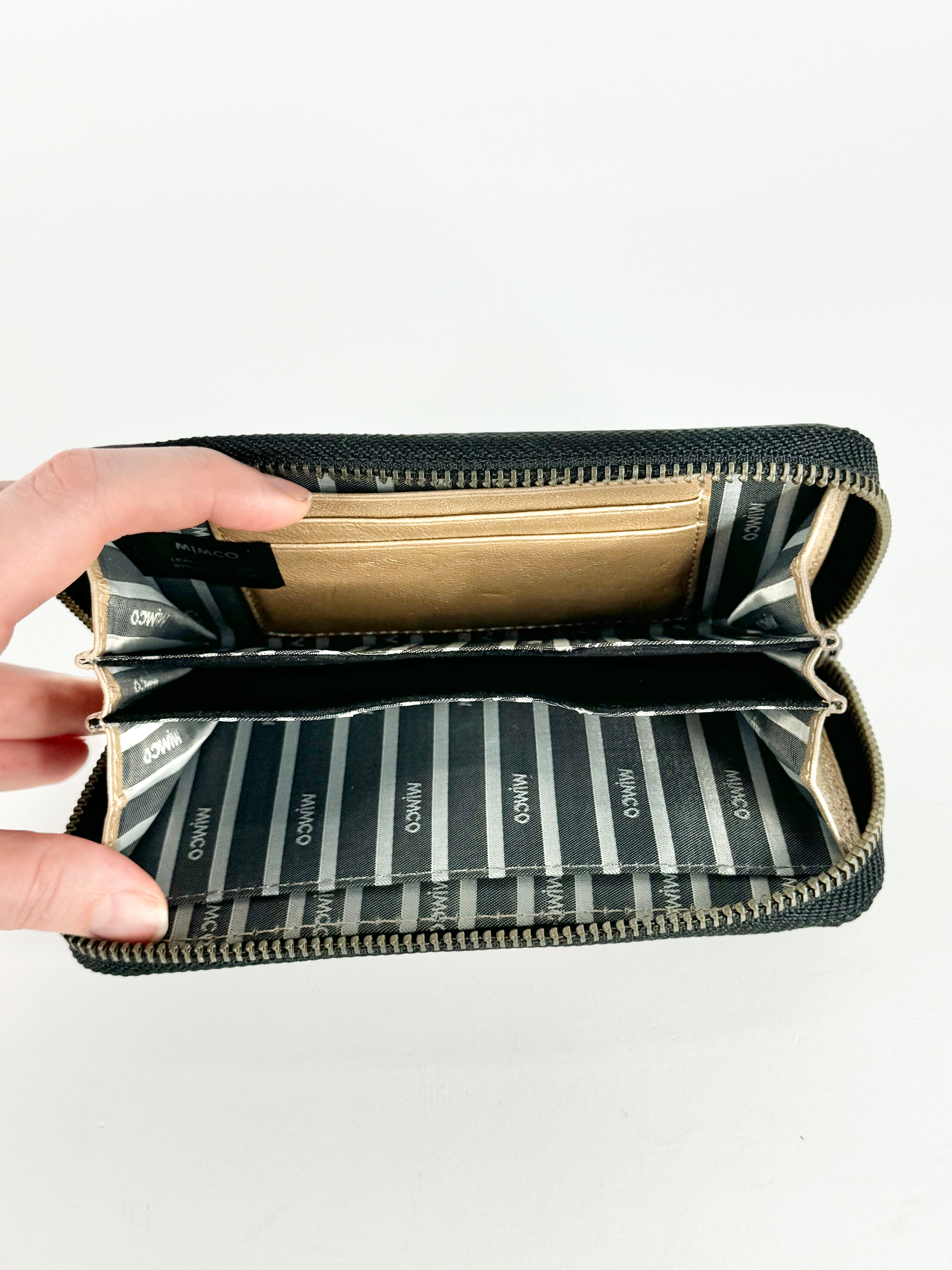 Mimco Patent Black Leather Wallet