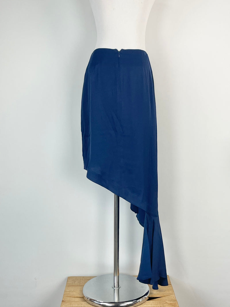 Viktoria & Woods Navy Blue Asymmetric 'Casablanca' Skirt - AU8