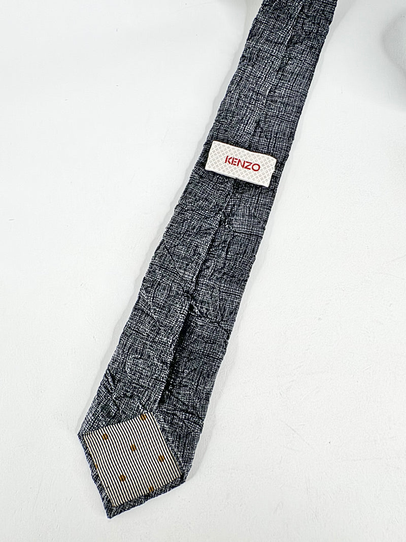 Kenzo Black & Grey Textured Tie