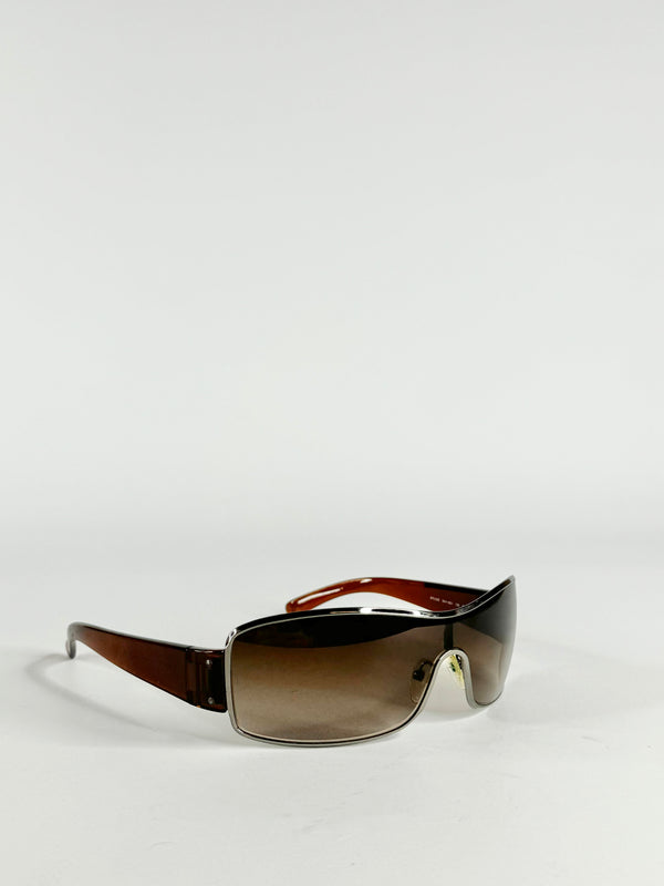 Prada Linea Rossa Brown Shield Sunglasses