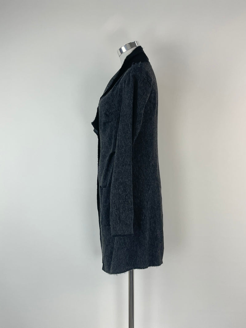 Transit Par-Such Raw Hemmed Charcoal Coat - AU10