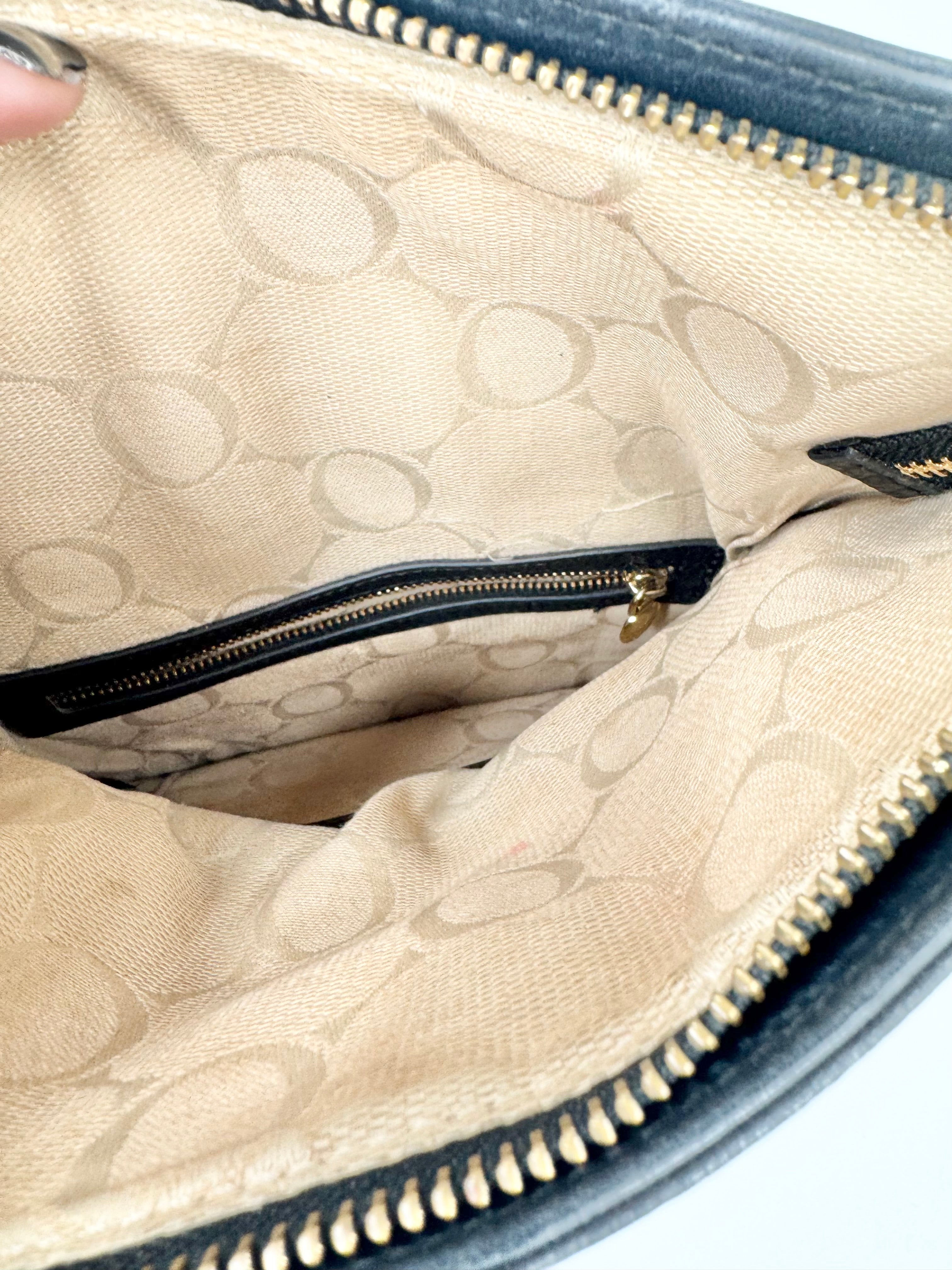 Oroton Black Leather Clutch Bag with Attachable Long Handle