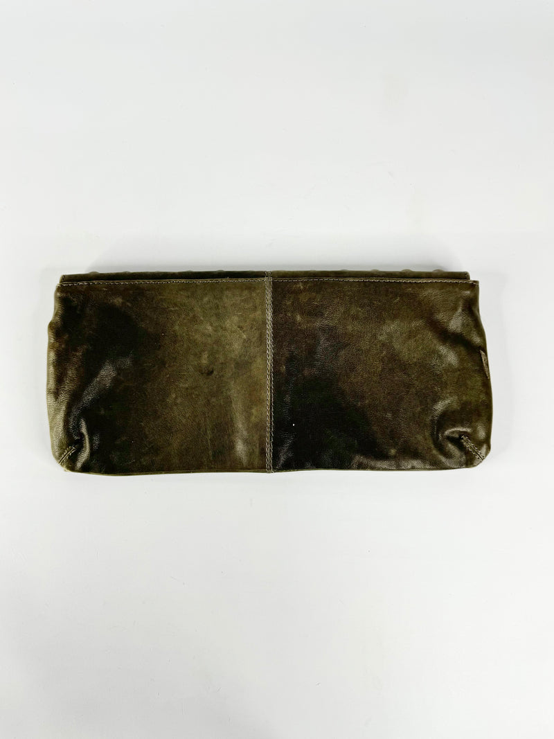 Country Road Olive Green Clutch