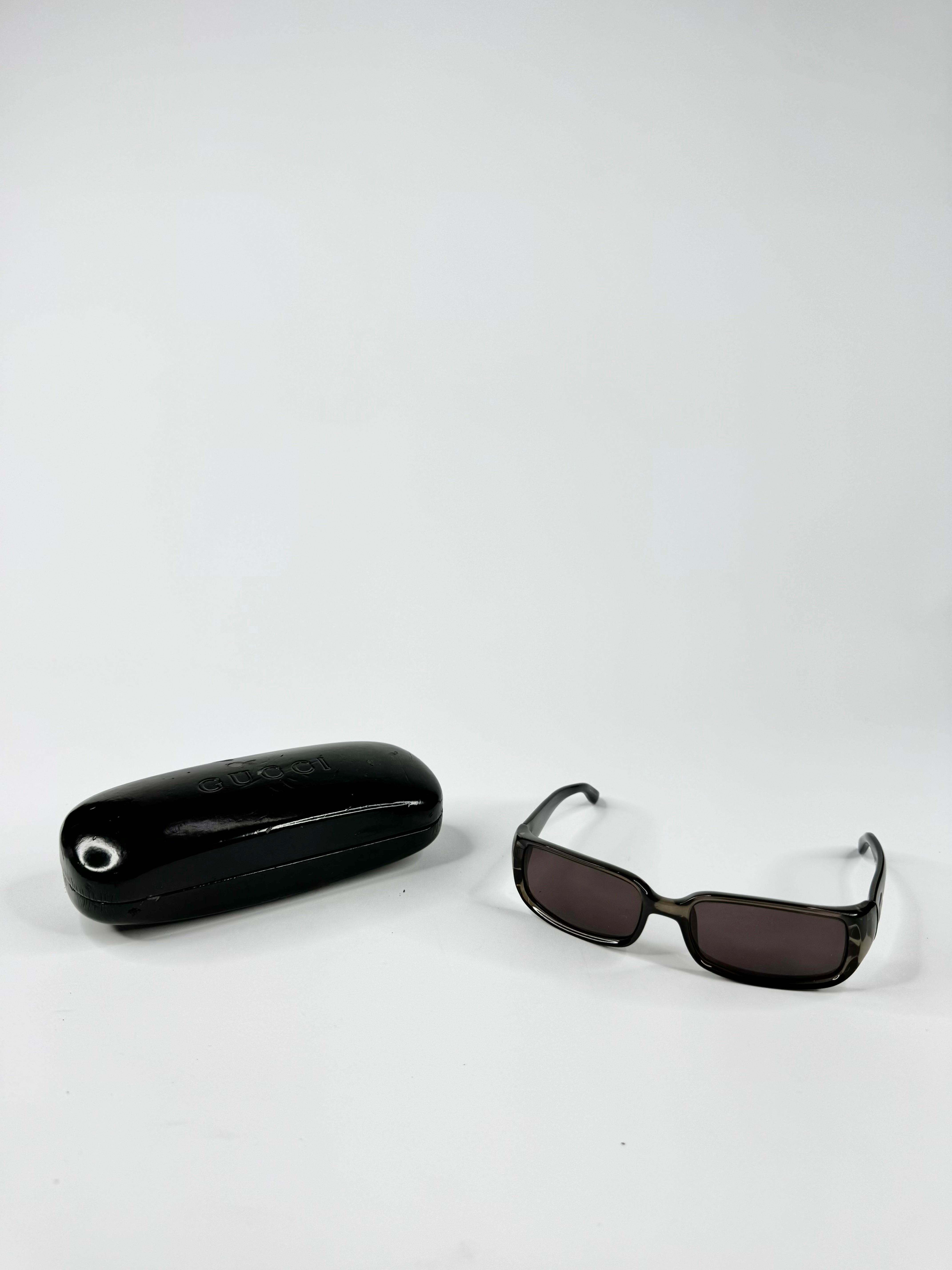 Vintage Gucci Rectangular Dark Olive Green Optical Sunglasses