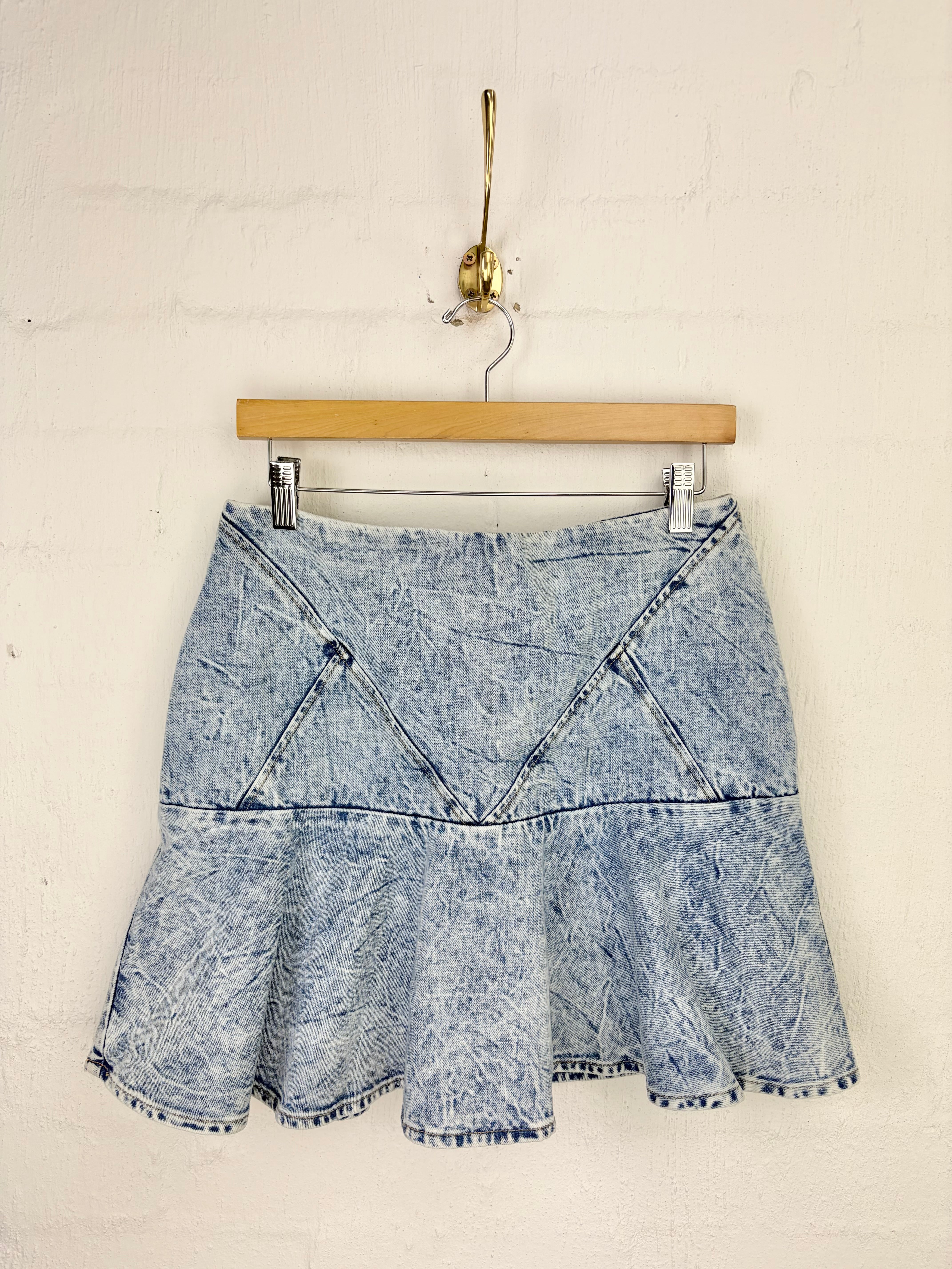 Sass & Bide Light Stonewash Peplum Denim Skirt - AU12