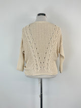 Patrizia Pepe Beige Micro-Cable Knit Cardigan - AU8/10