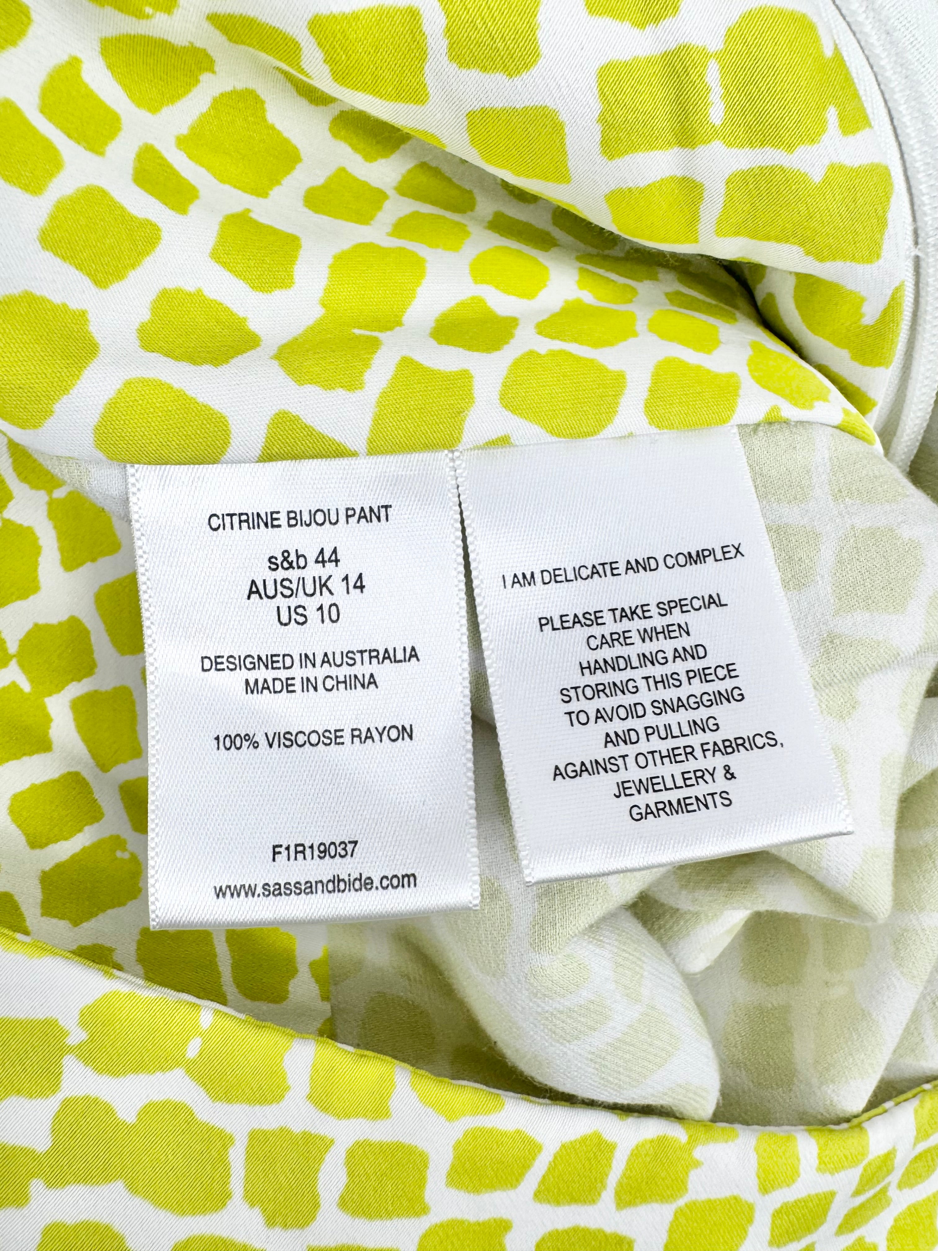 Sass & Bide Citrine 'Bijou' Pants - AU14