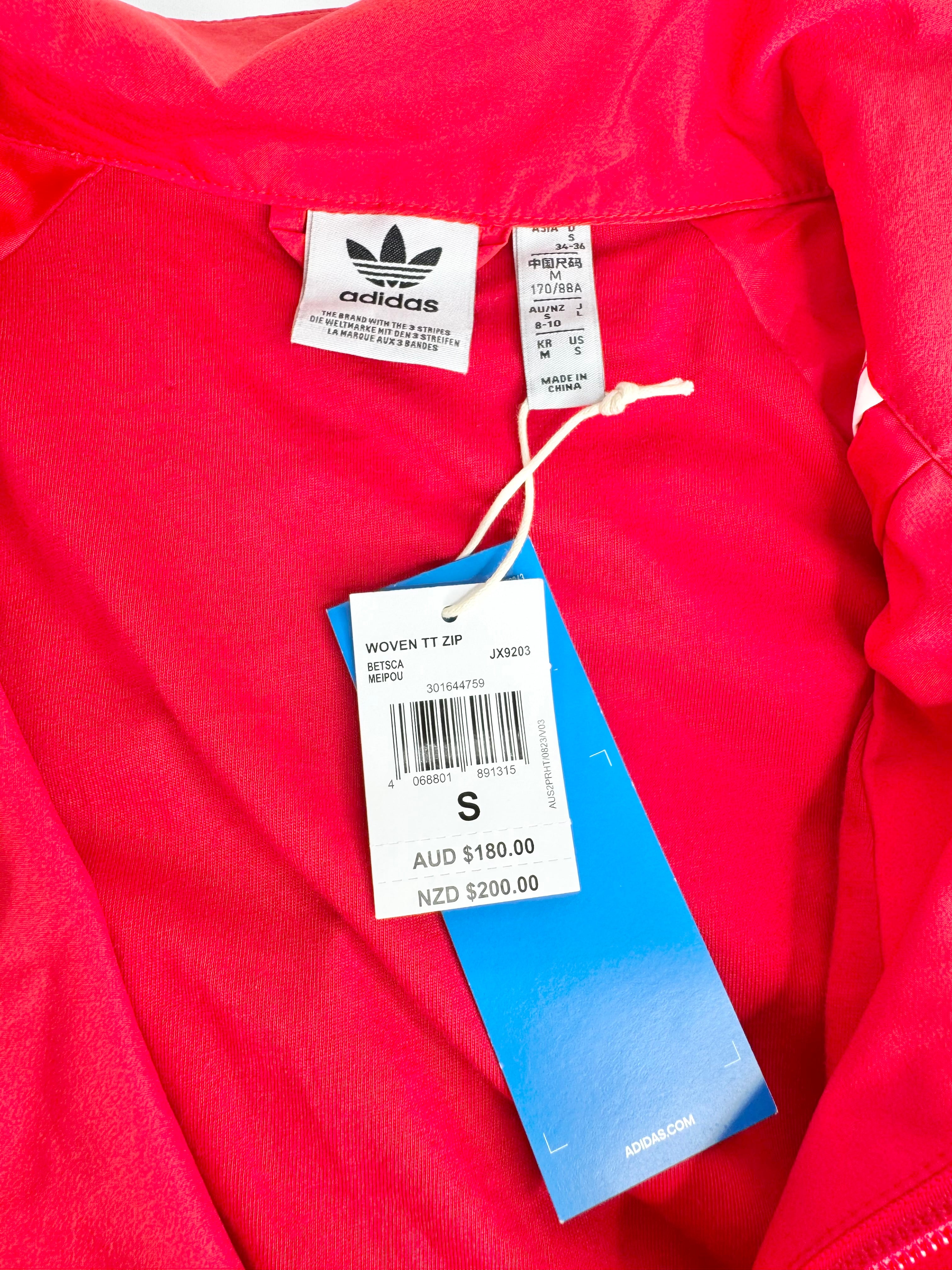 Adidas Classics Red Zippered Track Jacket NWT - AU8/10