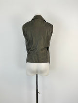 Maje Charcoal 'Etrille' Sleeveless Leather Jacket - AU10