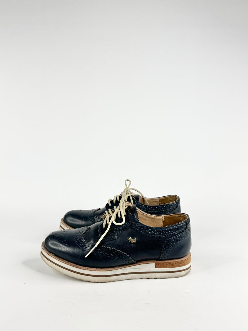 Ferrioni Navy Blue Brogue Lace Ups - EU37.5