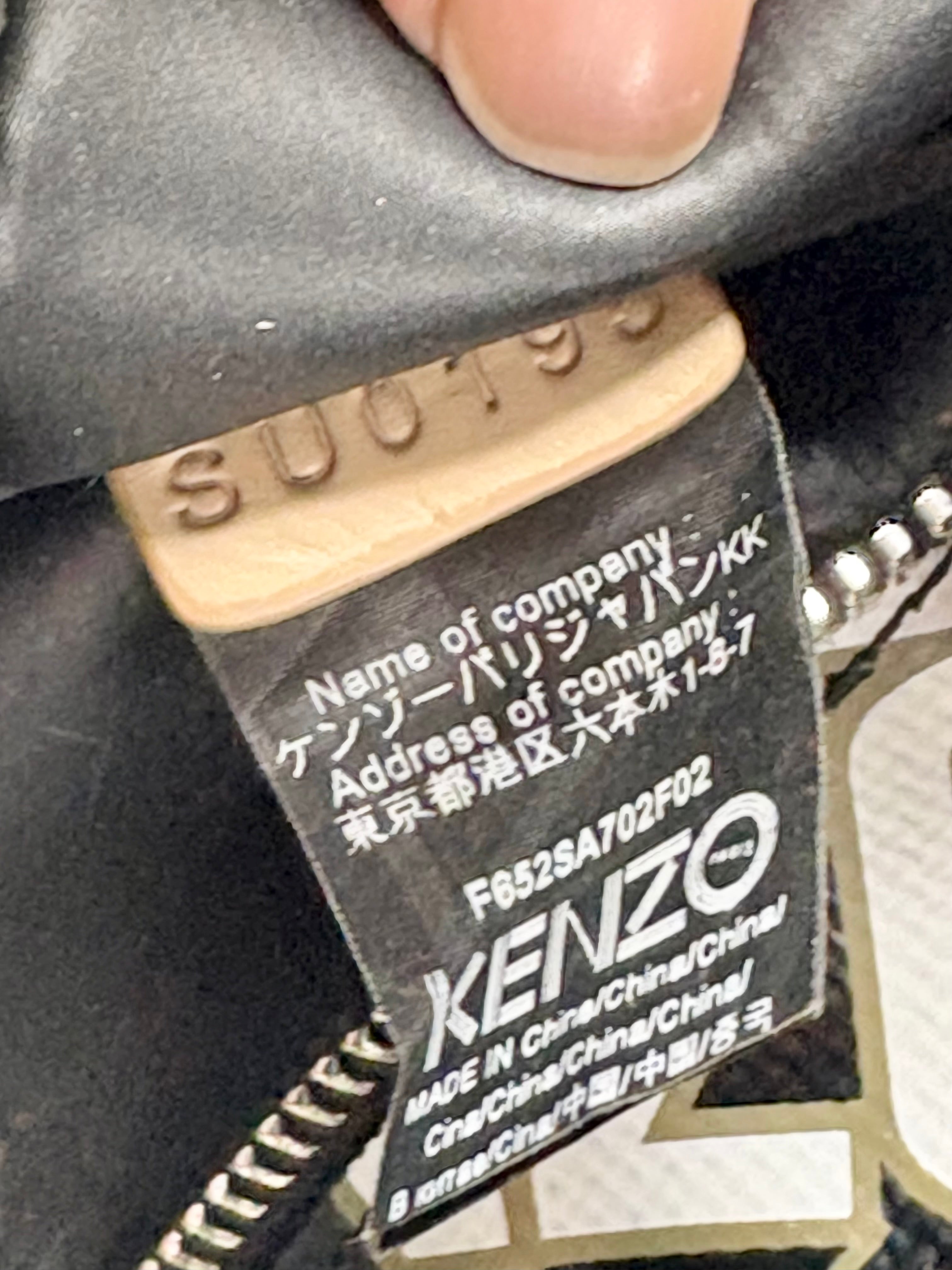 Kenzo Black & White Flying Logo PVC Tote Bag