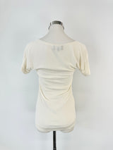 Emporio Armani Vanilla Silk Blend T-Shirt - AU8