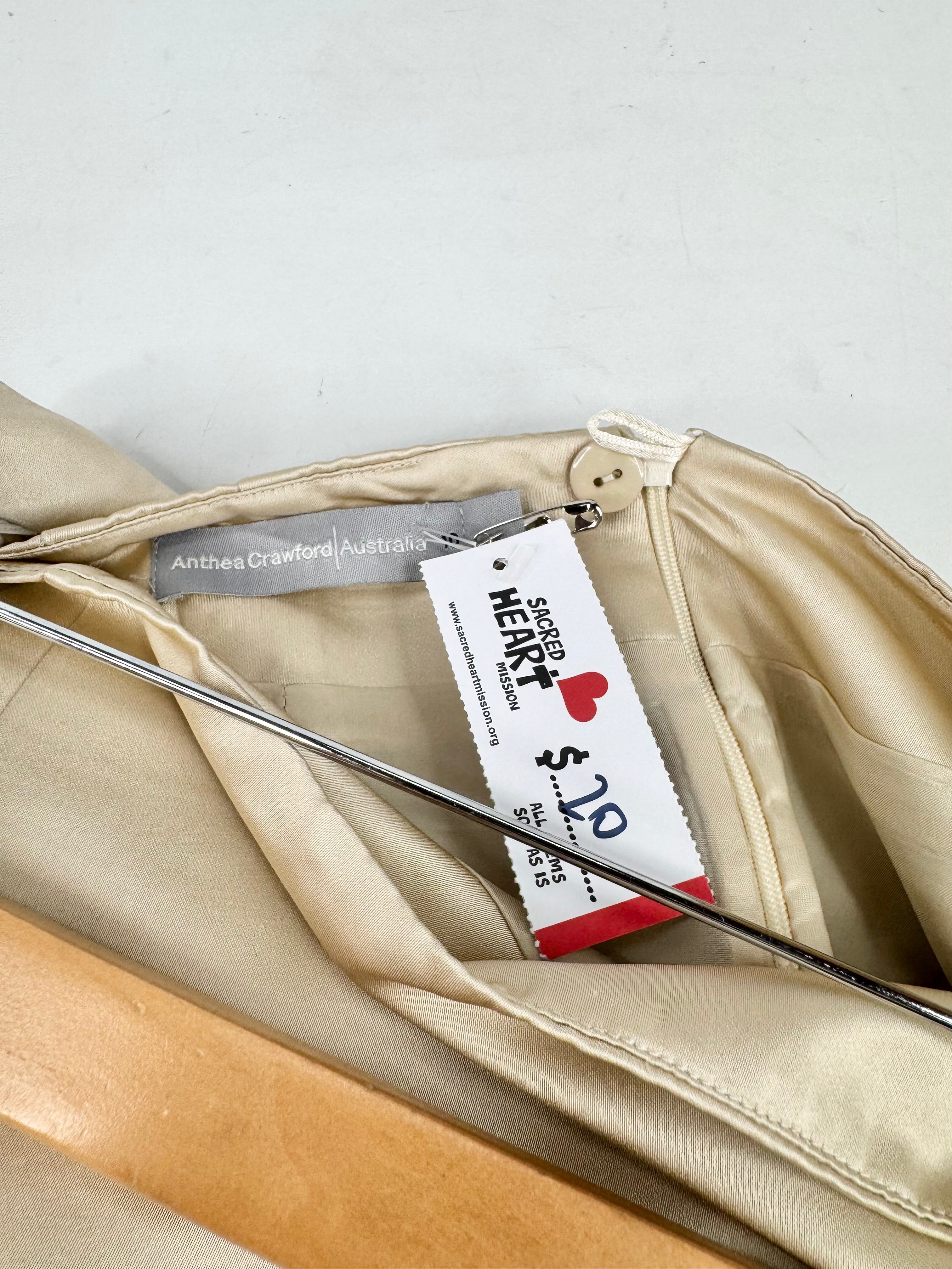 Anthea Crawford Pale Gold Knee Length Skirt - AU10