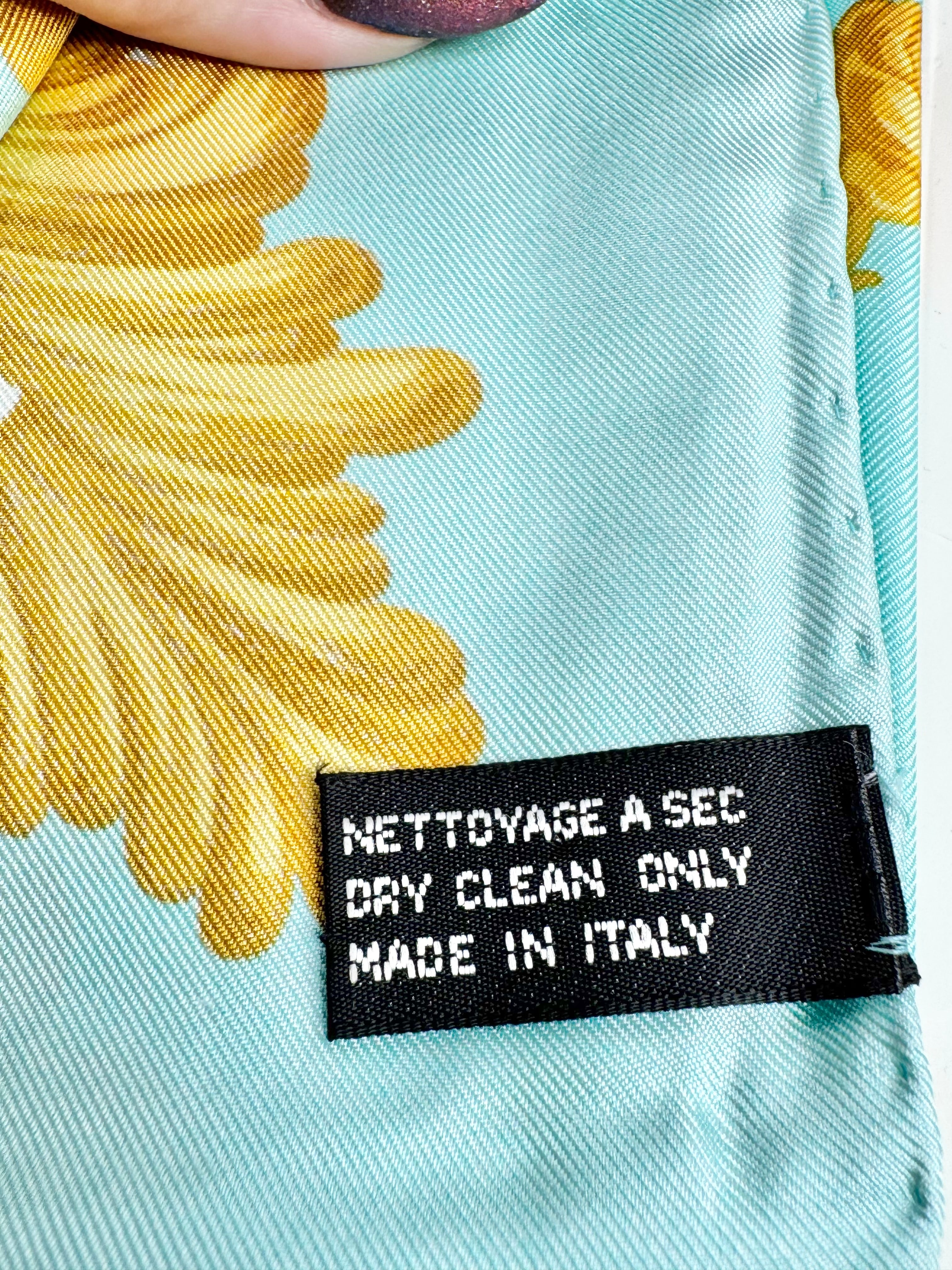 Christian Dior Broque Floral Trellis Patterned Silk Scarf