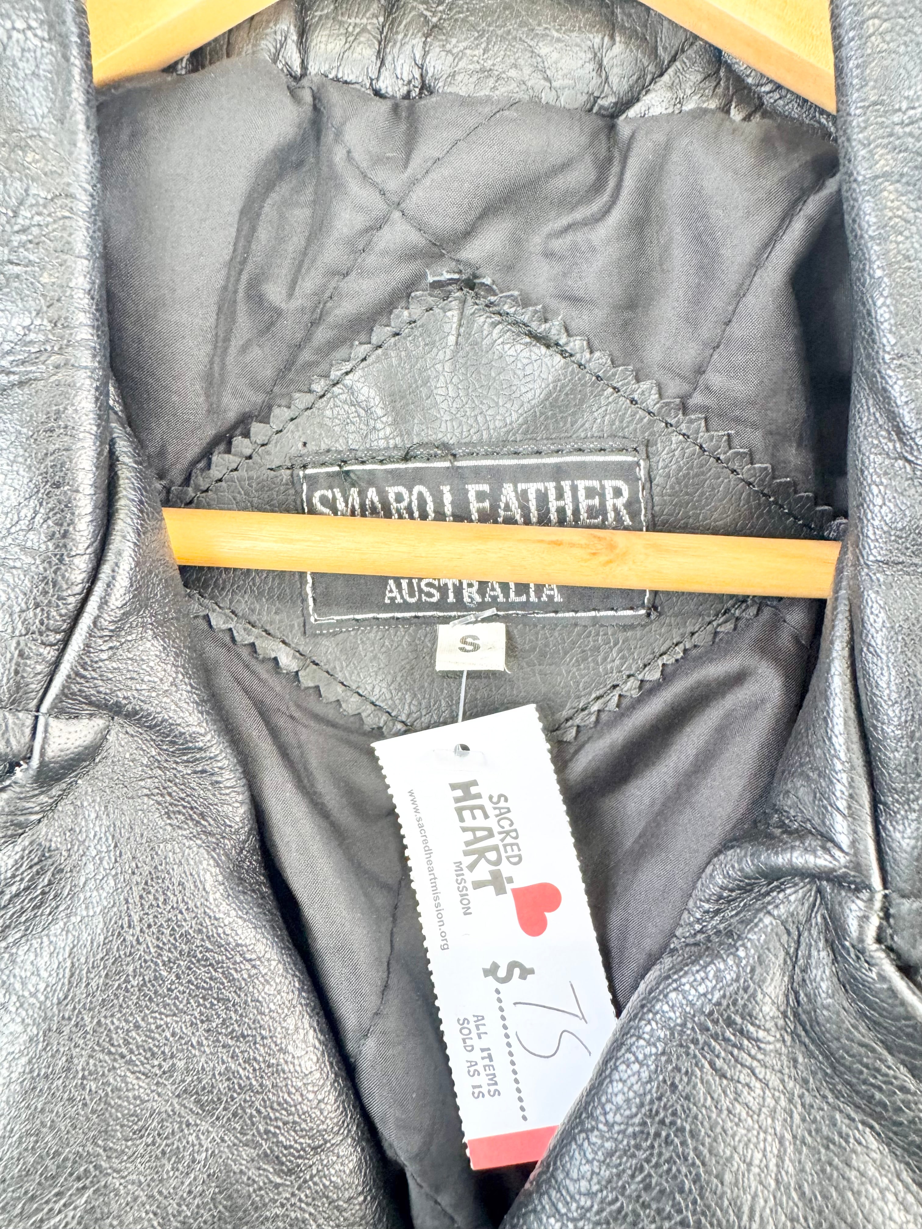 Vintage Smaro Thick Leather Biker Jacket - S