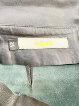 Hoss Black Leather Pencil Skirt - AU10/12