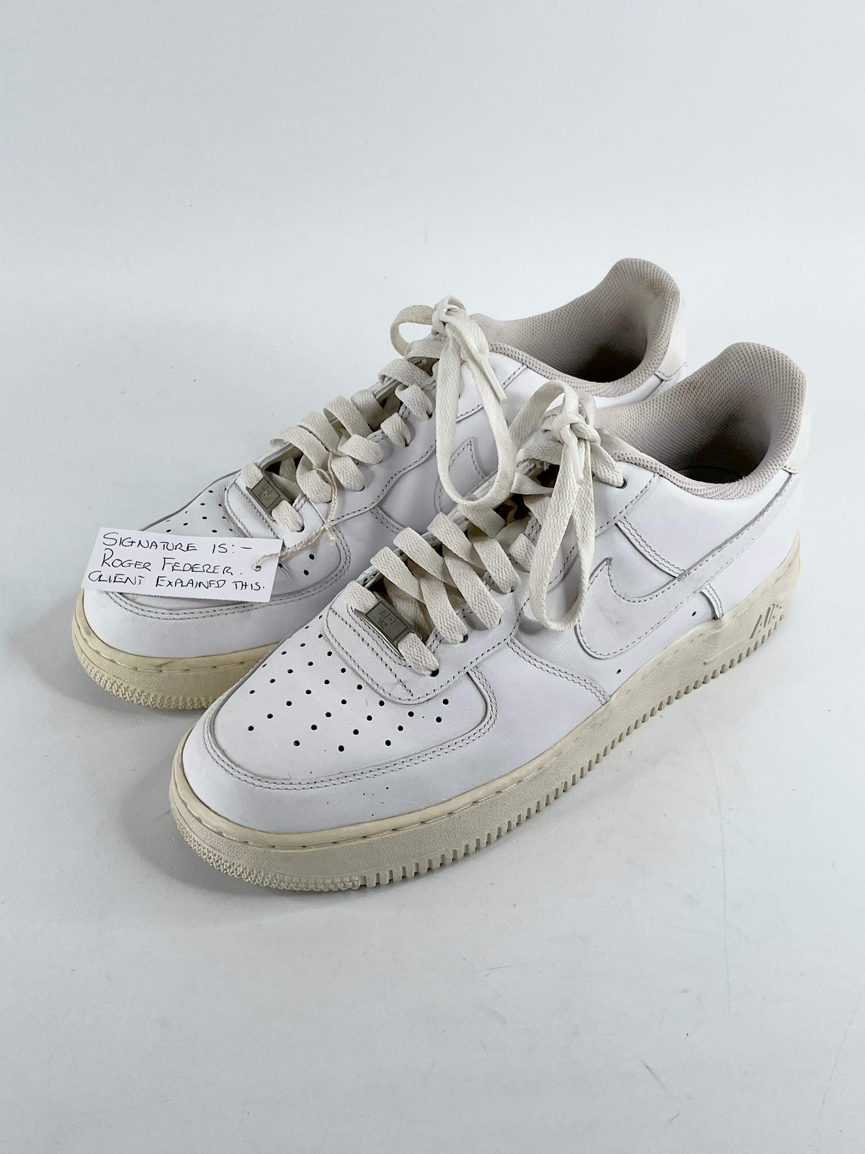 Roger Federer Signed Nike Air Force 1 Sneakers