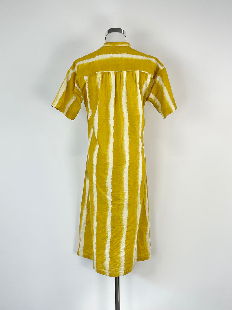 Hartford Mustard Yellow & White Striped Shirt Dress - AU8