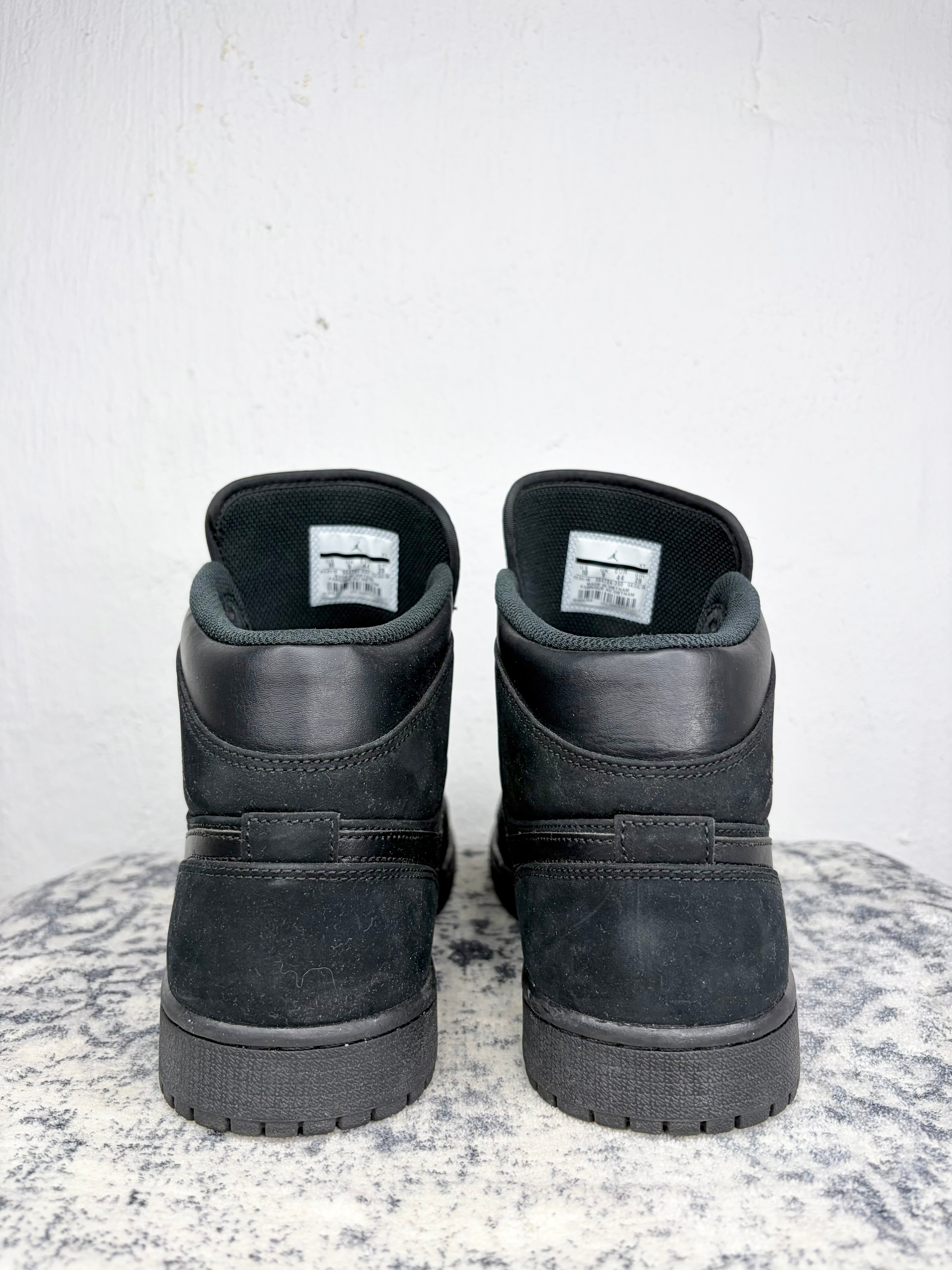 Air Jodan Mid 1 'Triple Black' High Top Sneakers - EU44