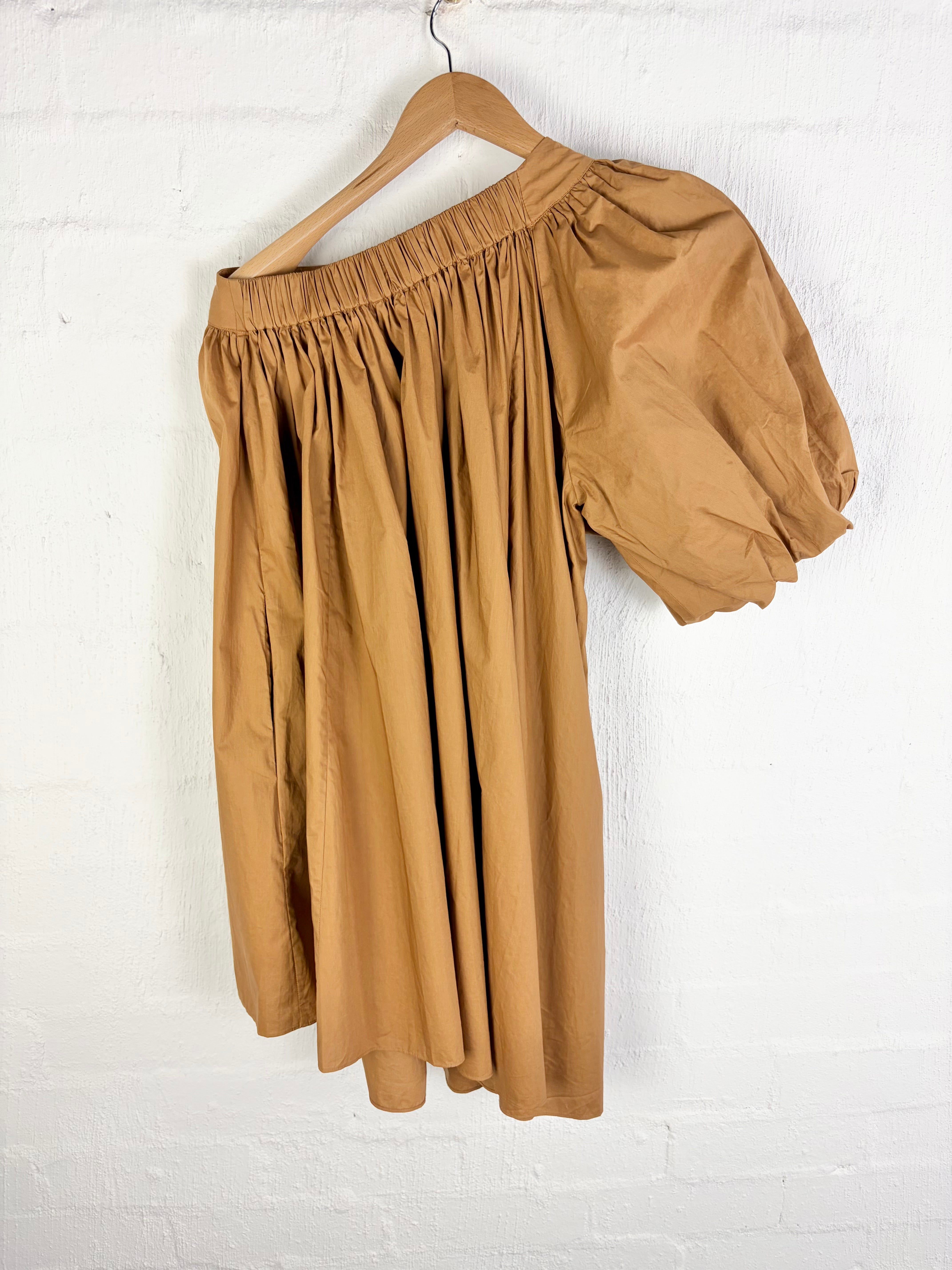 Oroton Cinnamon One Shoulder Gathered Dress - AU6