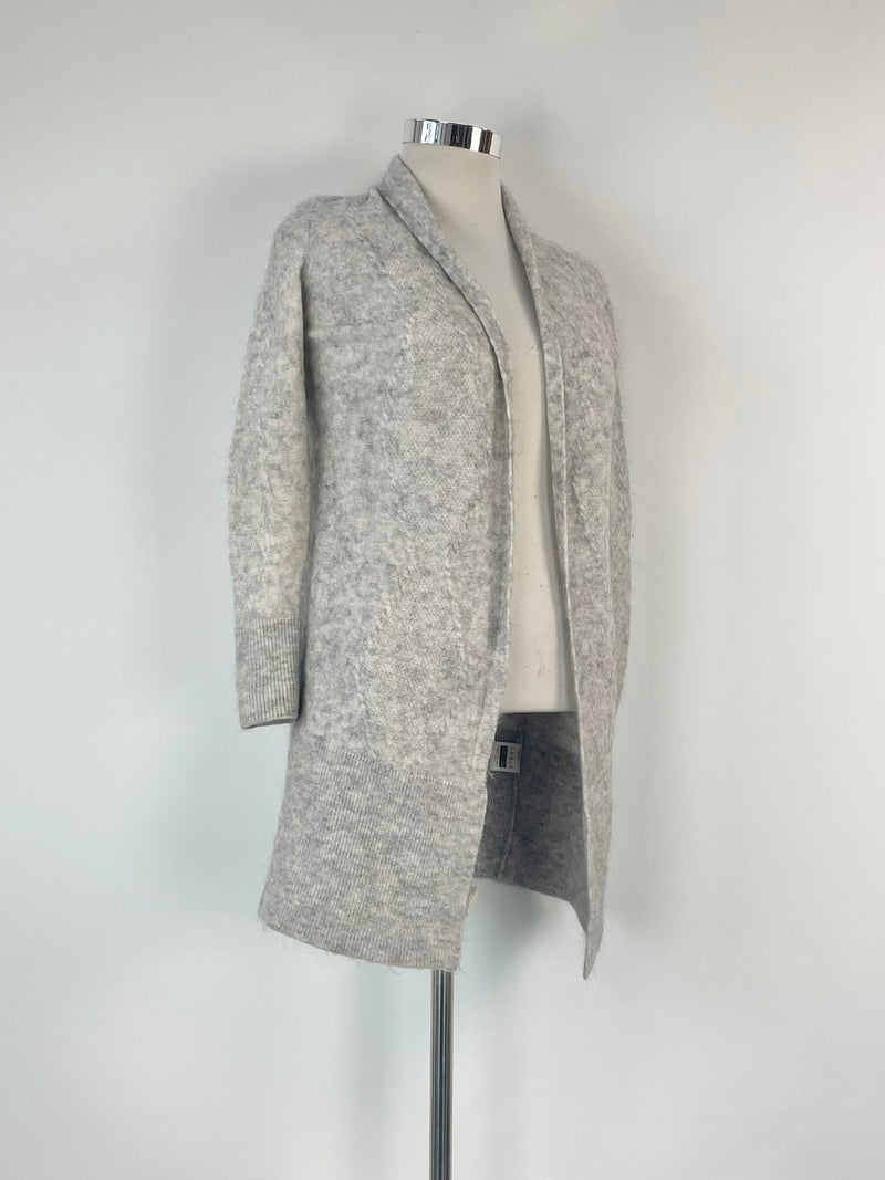 Cable Melbourne Grey Mohair & Wool Blend Cardigan - AU12