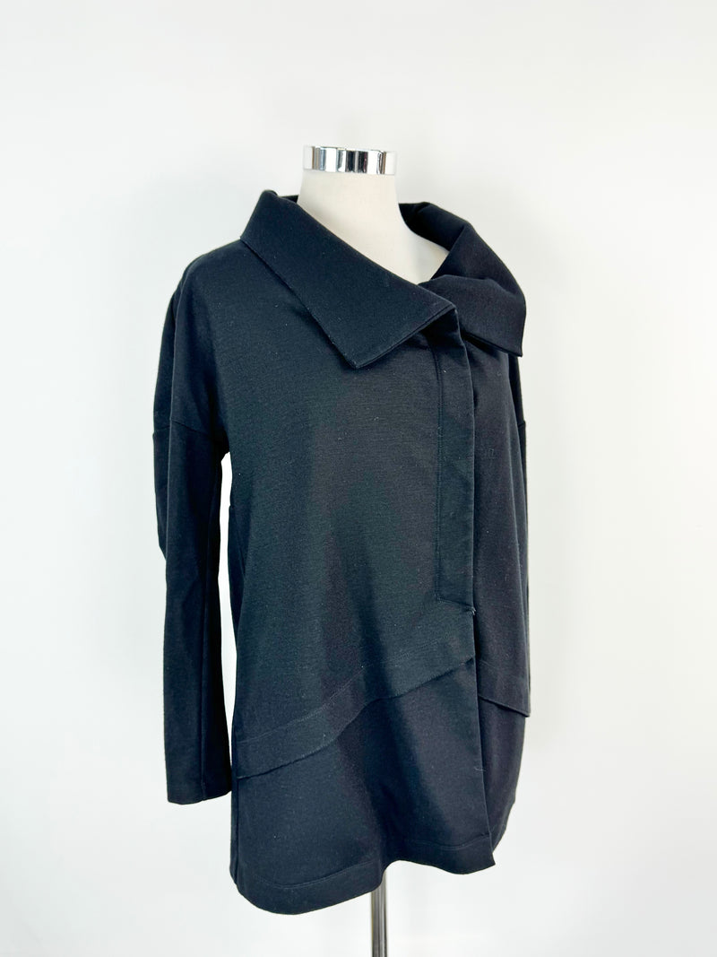 Marithé + François Girbaud Black Wool Buttoned Cardigan - AU10