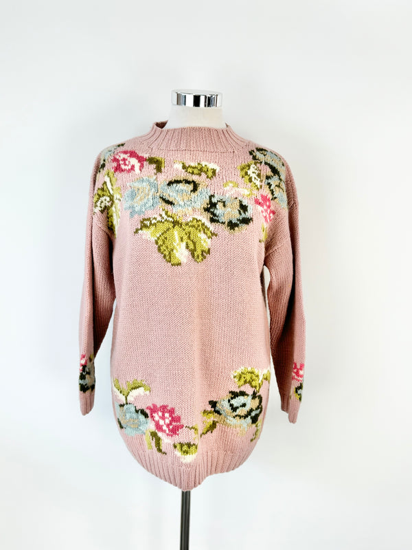 Vintage McGee Knits Rose Pink Wool Jumper - AU10/12