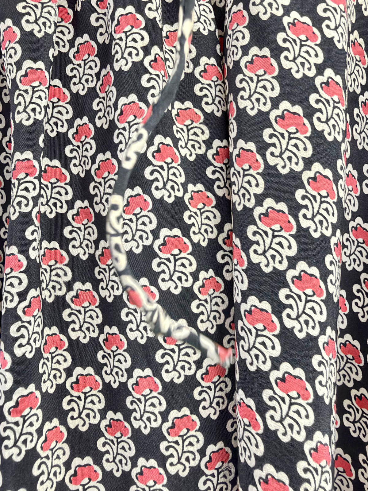 Ulla Johnson Black & Peach Floral Patterned Silk Blouse - AU8/10