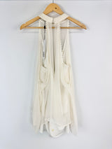 White Suede 'Silk X Blouse' NWT - AU12