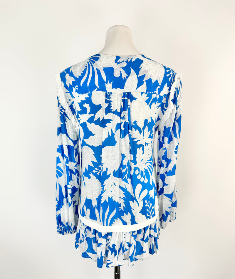 Once / Was Blue & White Floral Blouse - AU6/8