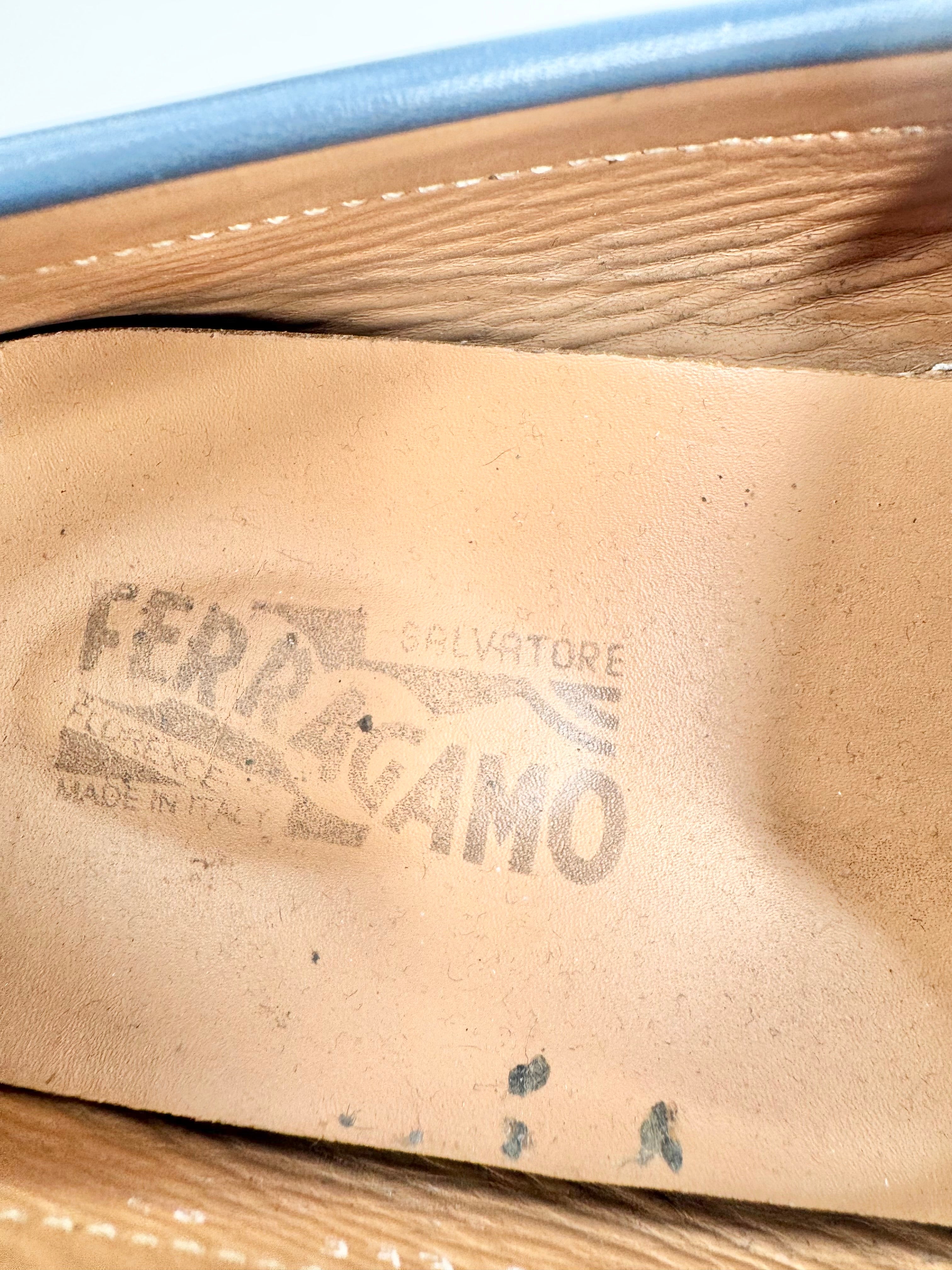 Salvatore Ferragamo Blue Horsebit Loafers - EU 8.5