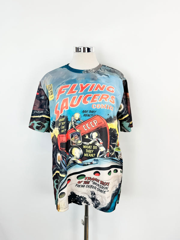 Grey Flying Saucers T-Shirt - M