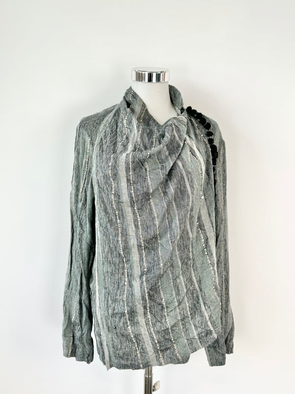 Laura Siegel Grey Cotton Cardigan - AU10