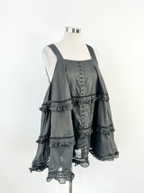 Joslin Black Cotton Tiered Blouse - AU14