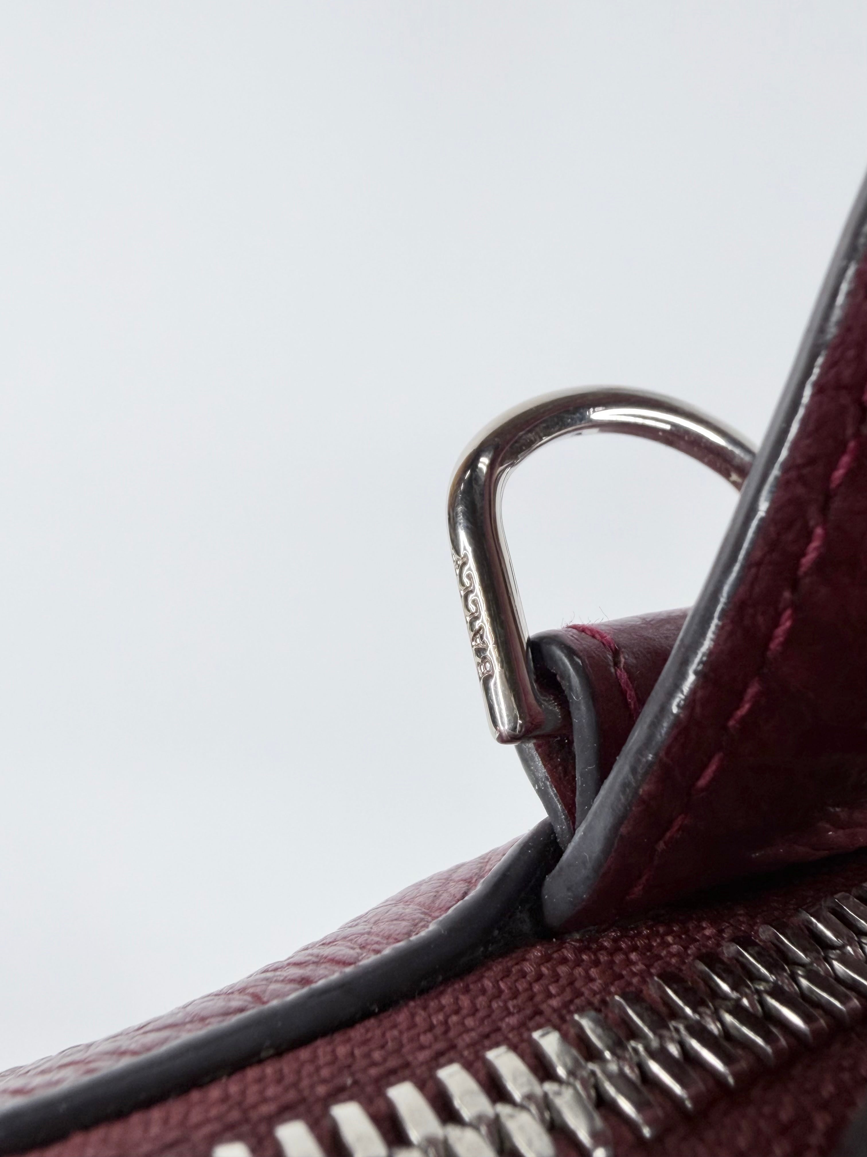 Bally Wine Grained Leather ‘Ballyssime’ Shoulder Bag