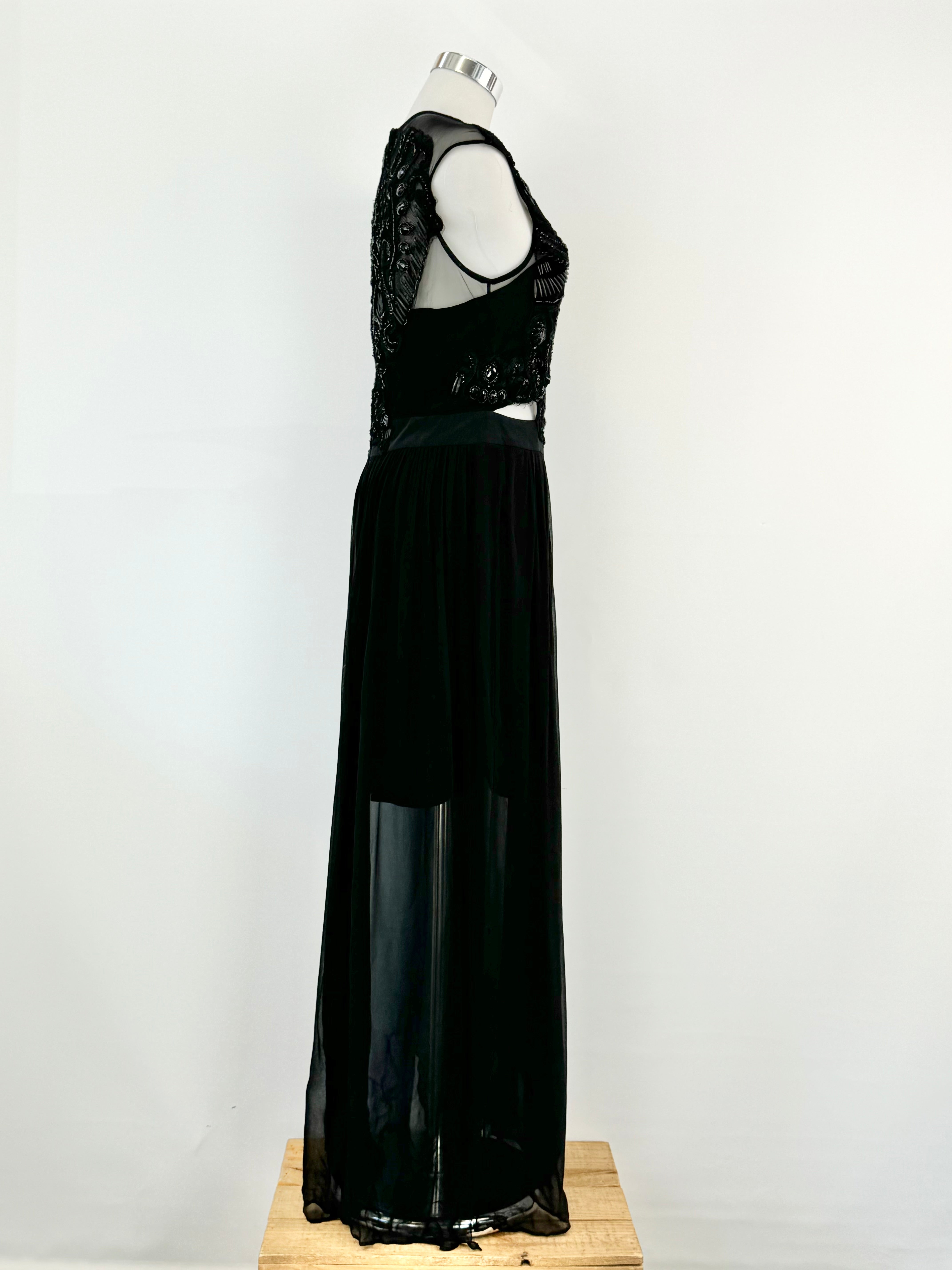 Thurley Black Beaded Cocktail Dress - AU10