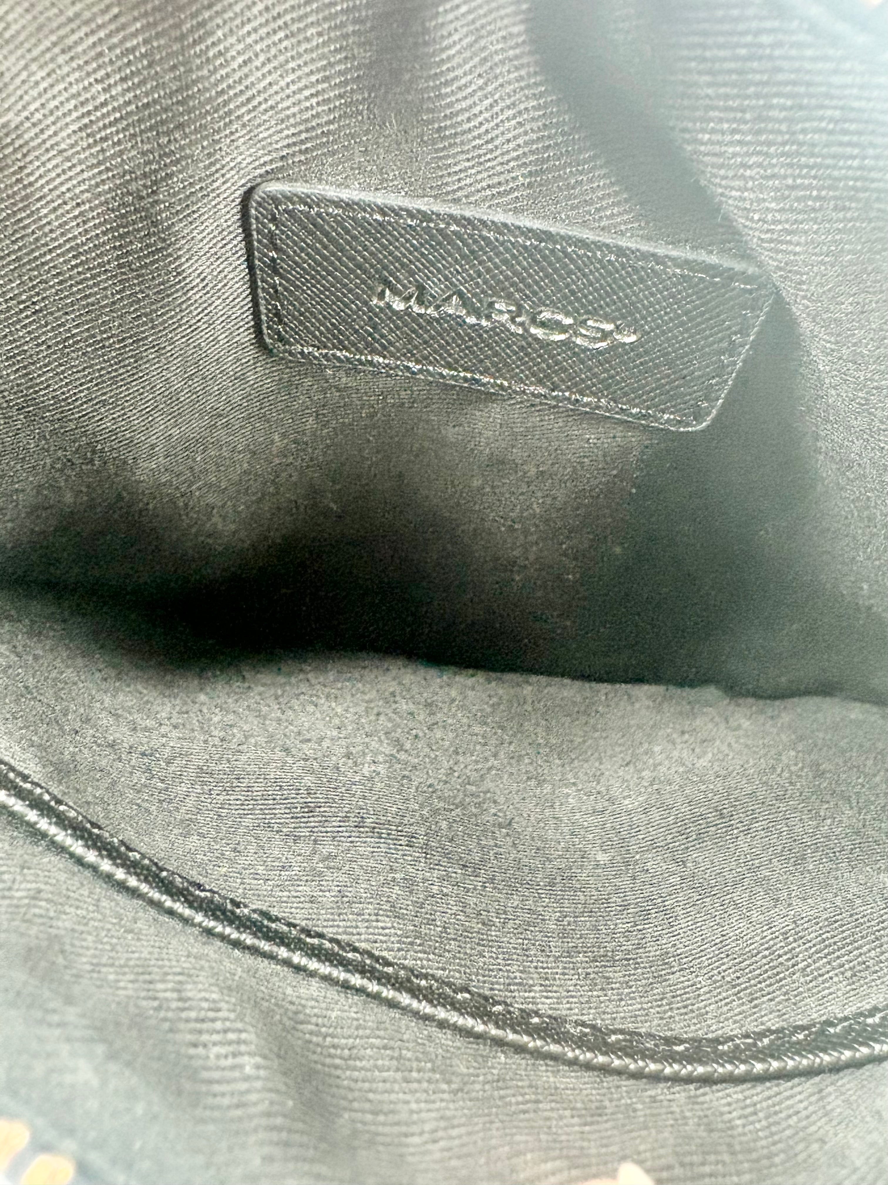 Marcs Black Grained Leather & Rose Gold Hardware Clutch