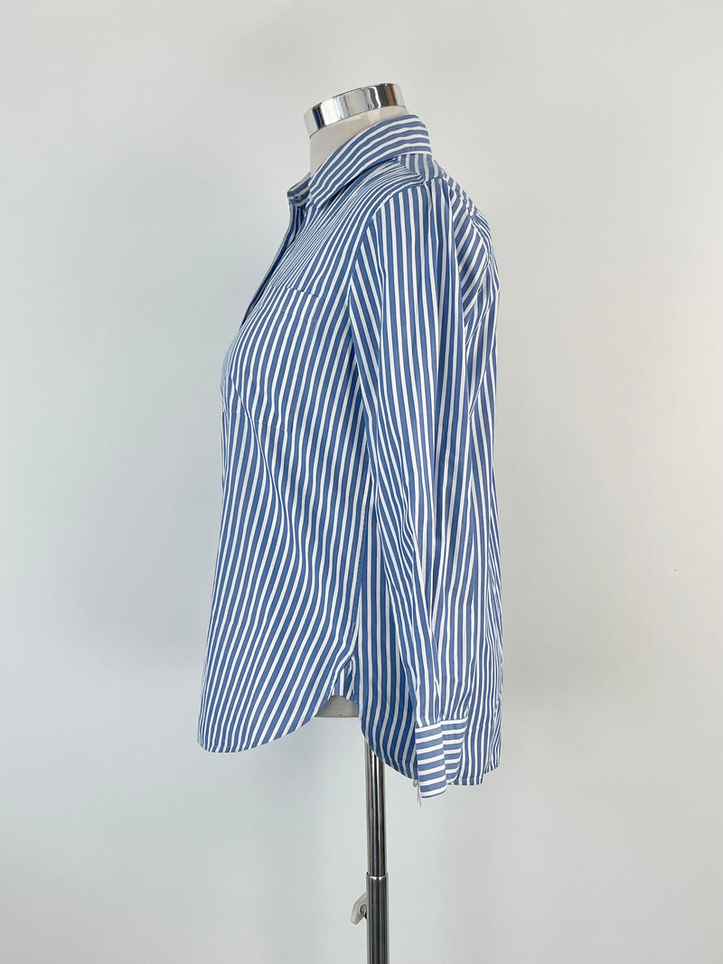 Aspesi Blue & White Stripe Long Sleeve Shirt - AU12