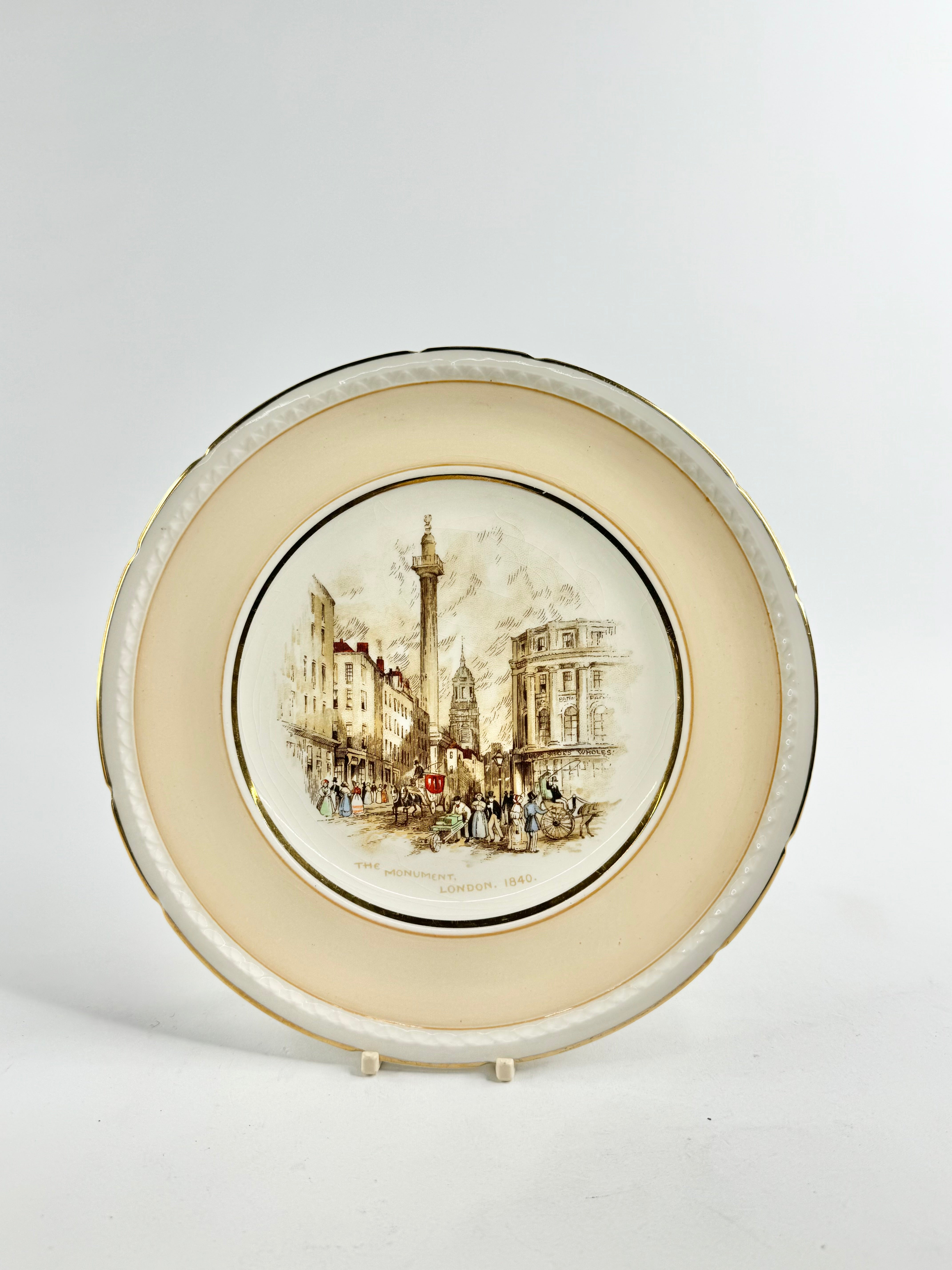 Vintage Swinnertons 'The Monument' Cream & White Plate