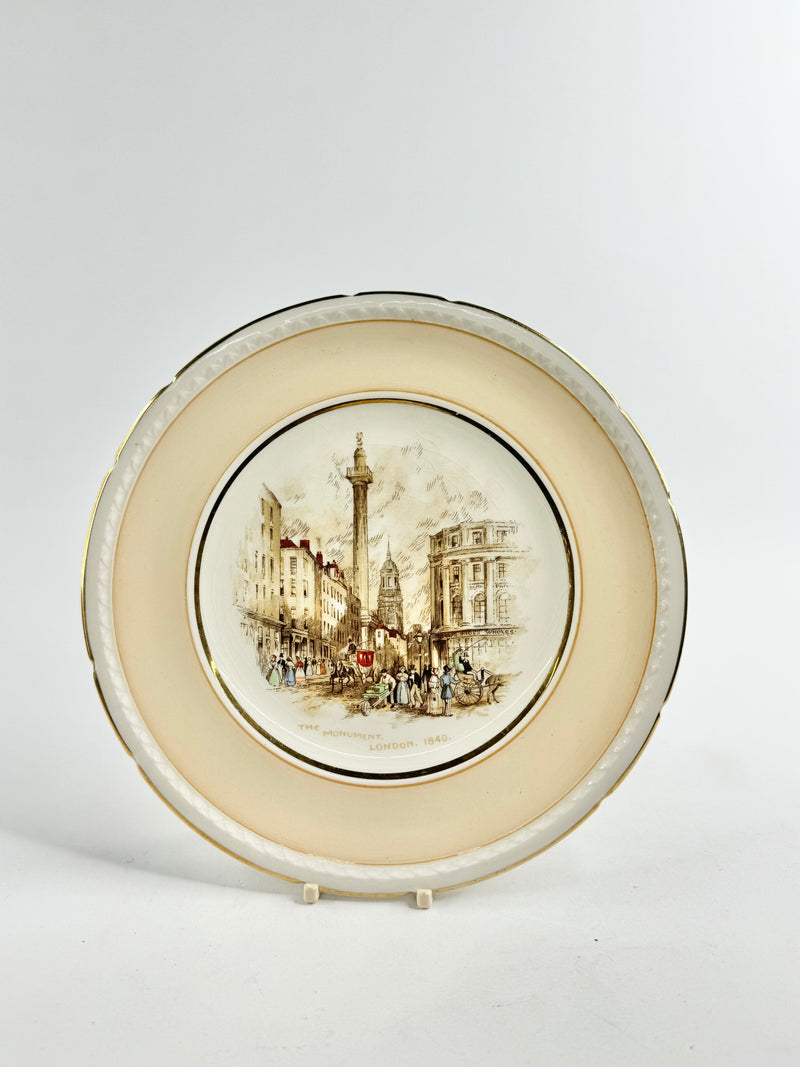 Vintage Swinnertons 'The Monument' Cream & White Plate