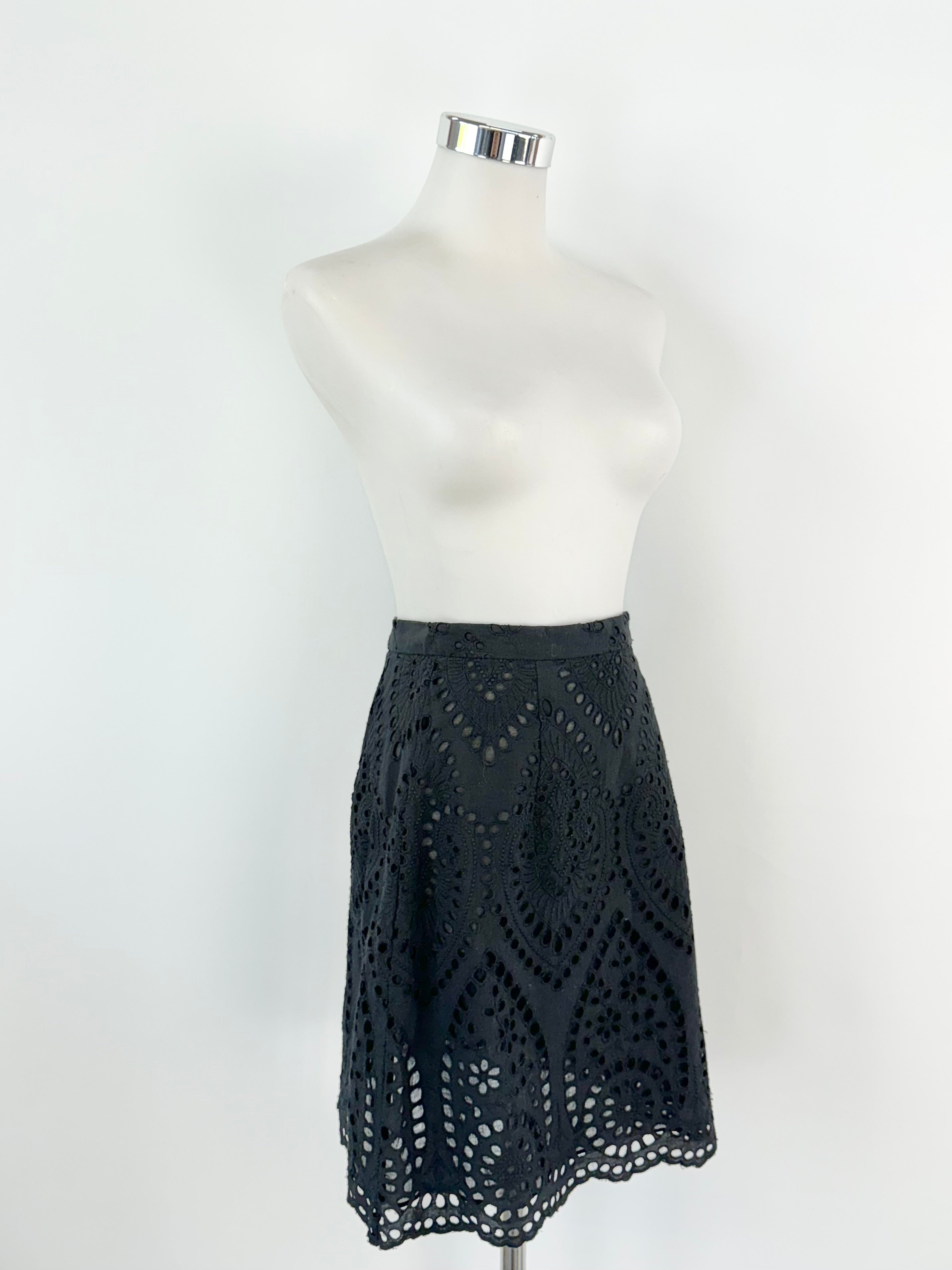 Zimmermann Black Epoque Broderie Mini Skirt NWT - AU4/6