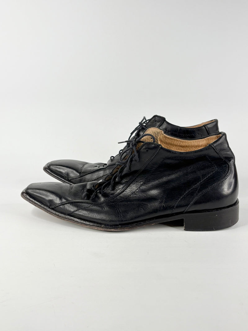 Soré Roma Black Leather Platypus-Toe Dress Shoes - EU46