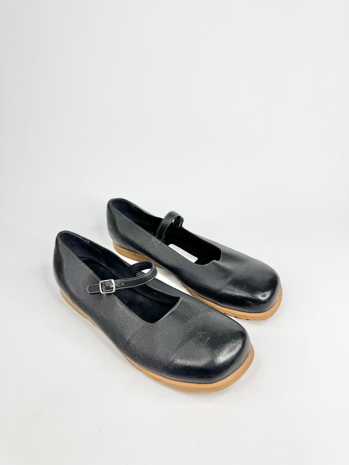 Vegan Leather Black Mary Janes - EU43