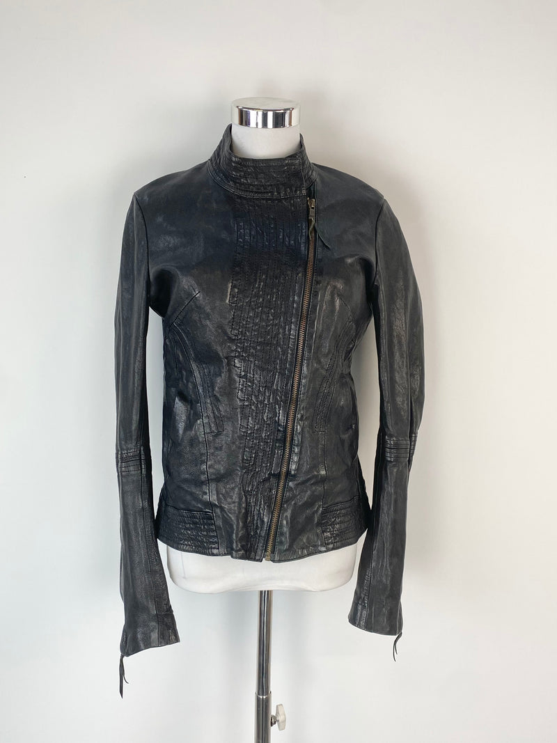 Hoss Black Leather Jacket - AU10/12