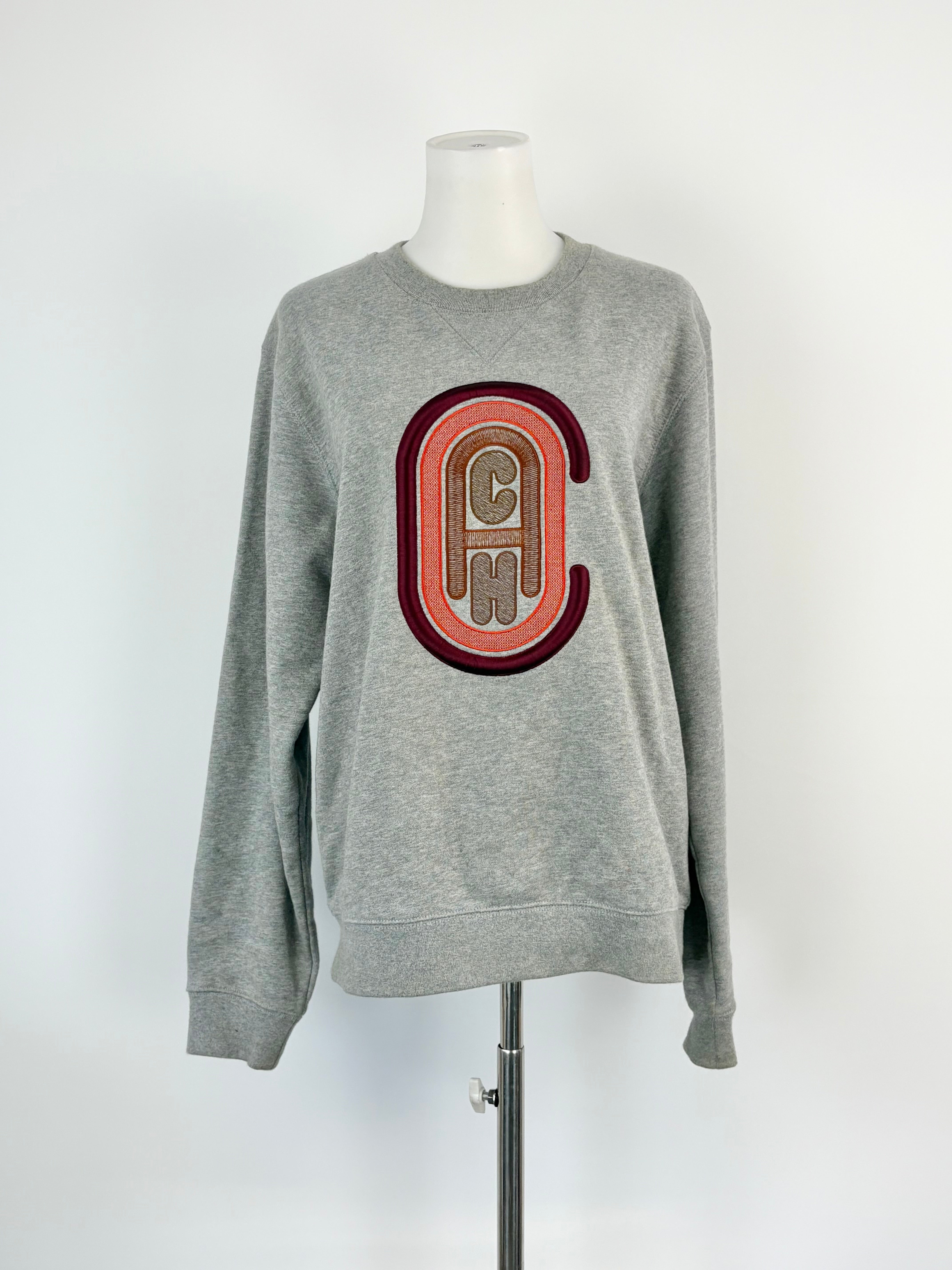 Coach Heather-Grey Retro Logo Crewneck Sweater - AU8/10