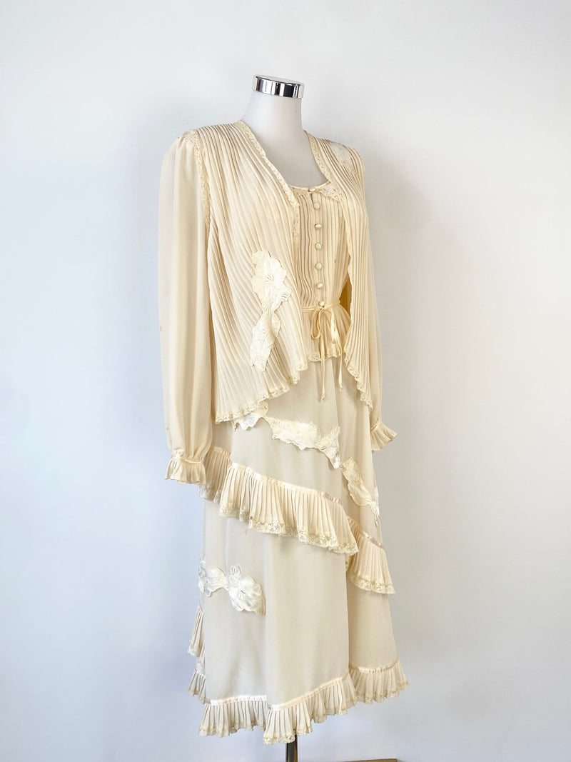 Vintage Sally Browne Vanilla Three Piece Set - AU10/12