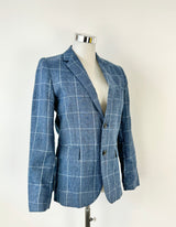 Calvin Klein Aegan Blue Prince of Wales Check Blazer - S