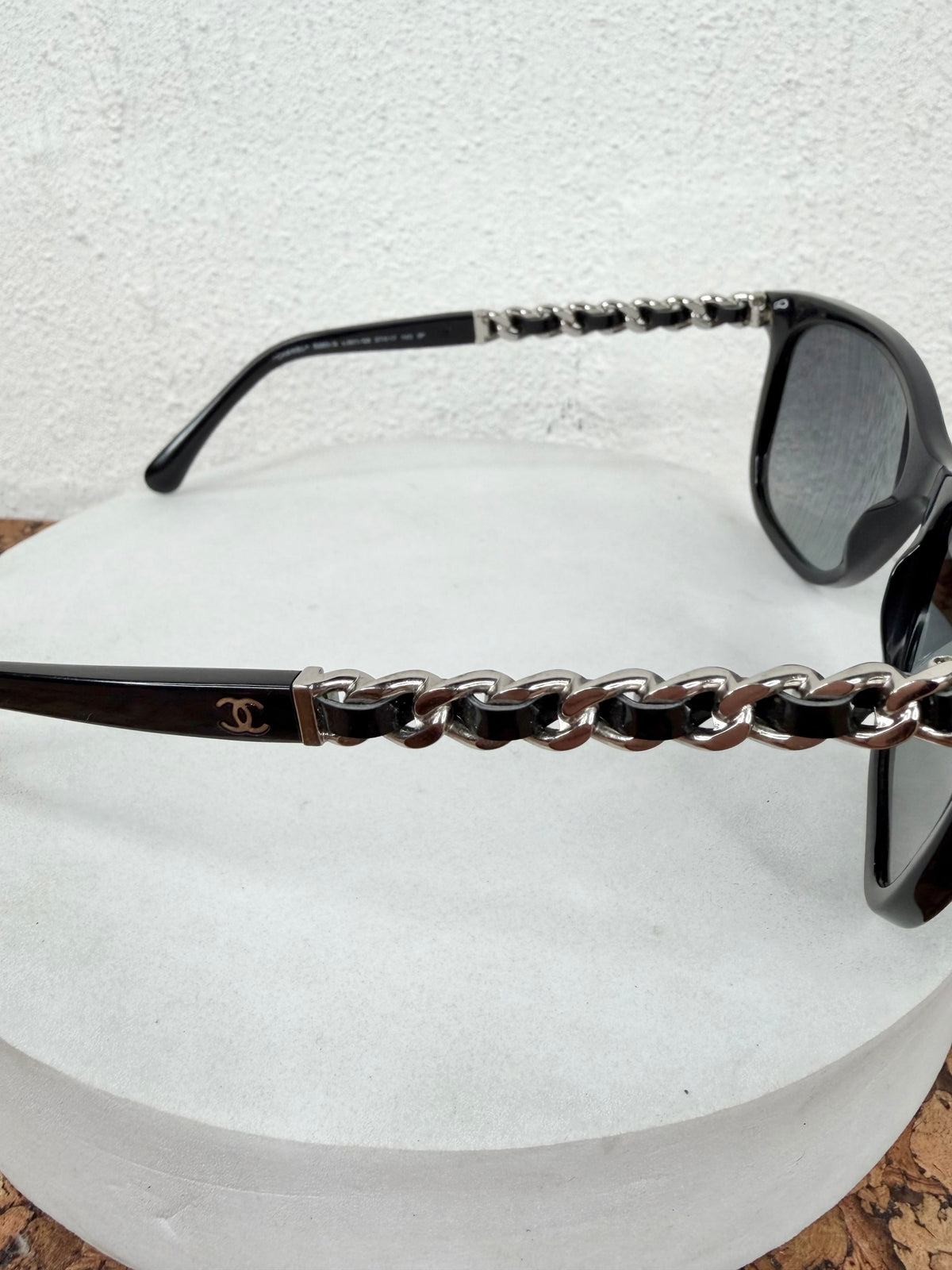Chanel Black 5280-Polarised Chain Temple Squared Sunglasses