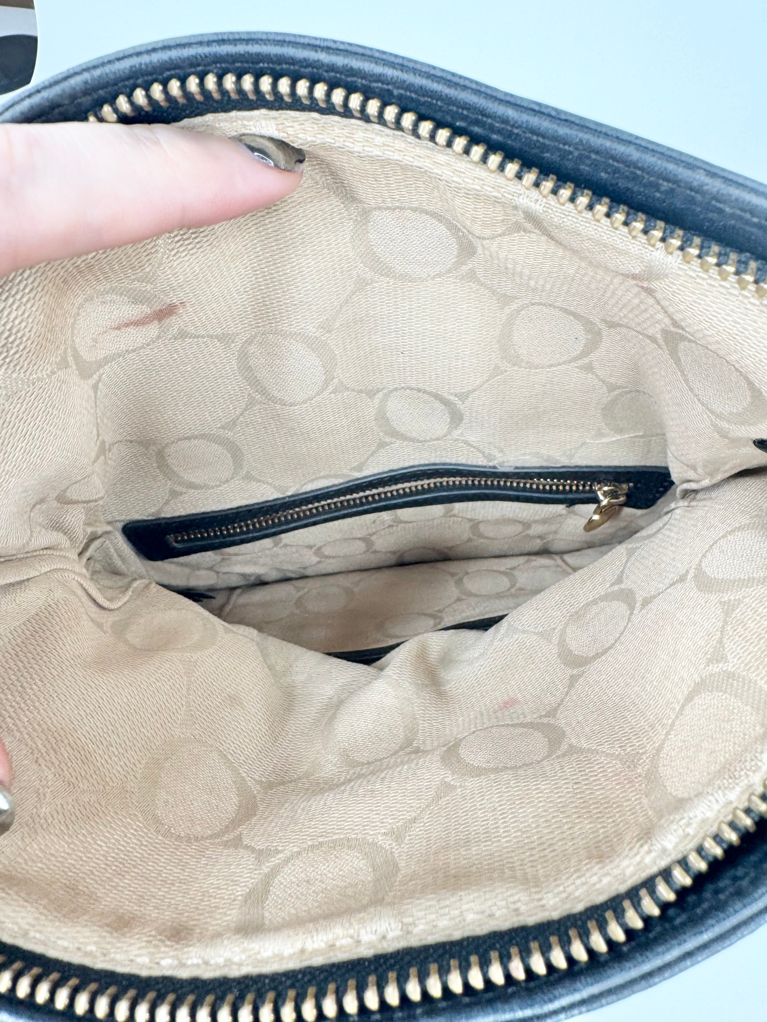 Oroton Black Leather Clutch Bag with Attachable Long Handle