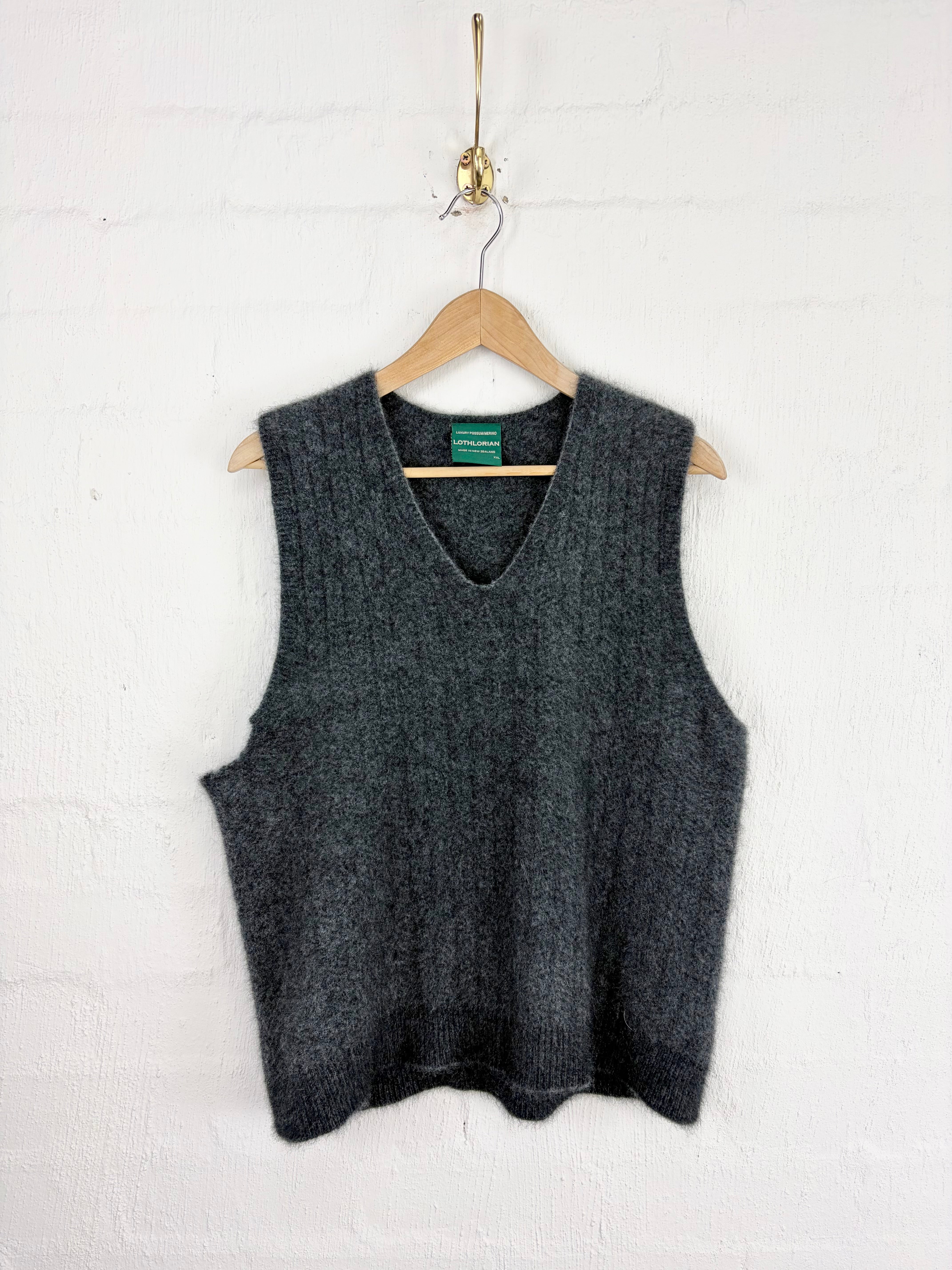 Lothlorian Grey Possum & Merino Wool Vest - XXL